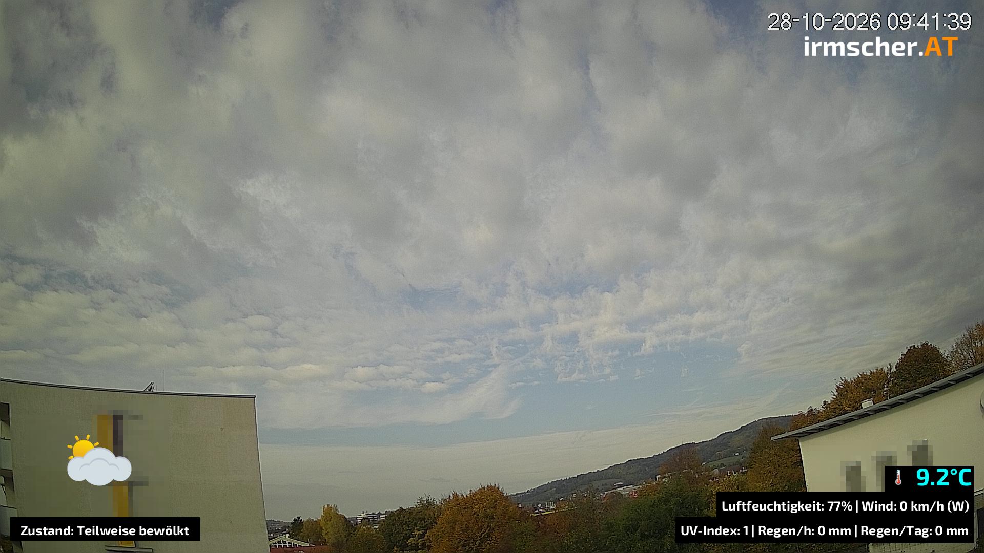 Live-Webcam Leonding, Blick Richtung Westen zum Kürnbergwald