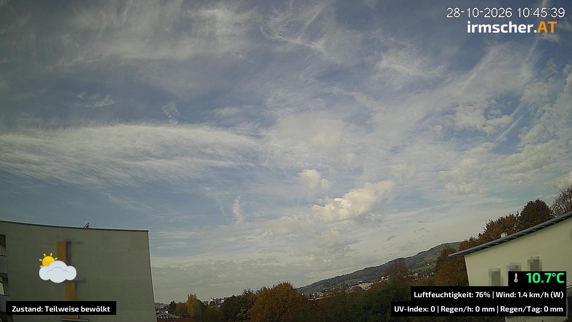 Live-Webcam Leonding, Blick Richtung Westen zum Kürnbergwald